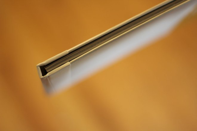 Close up showing the book's spine.