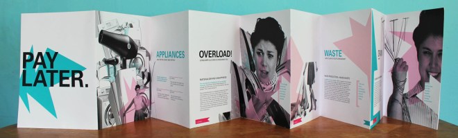 Pay later - show women being overtaken by piles of appliances.